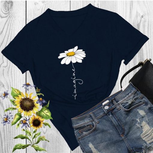 Imagine Daisy Flower Hippie Tshirt