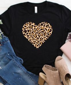 Valentines Day Leopard Heart Shirt V