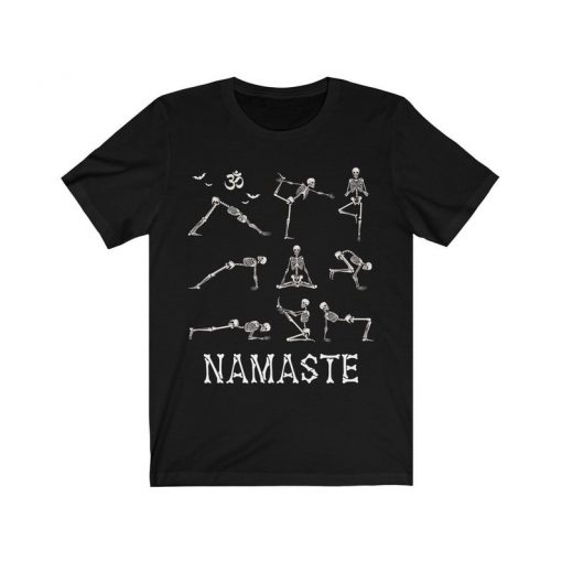 alloween Namaste Skeletons Yoga Shirt