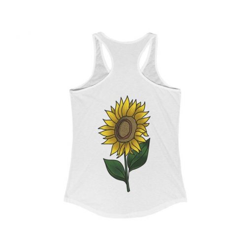 Back Sunflower Summer Muscle Tank