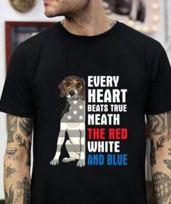 Beagle every heart beats true neath the red white and blue t-shirt
