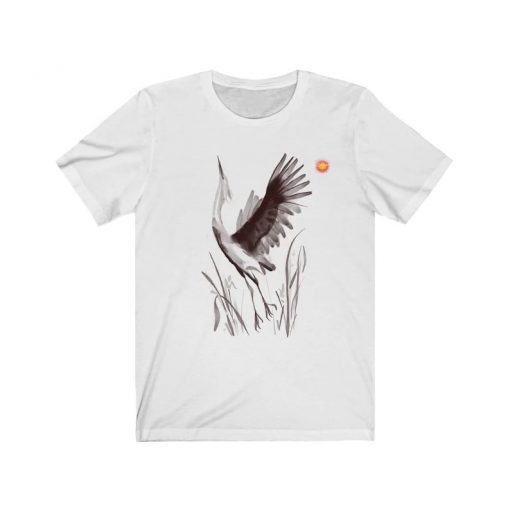 bird print heron T Shirt