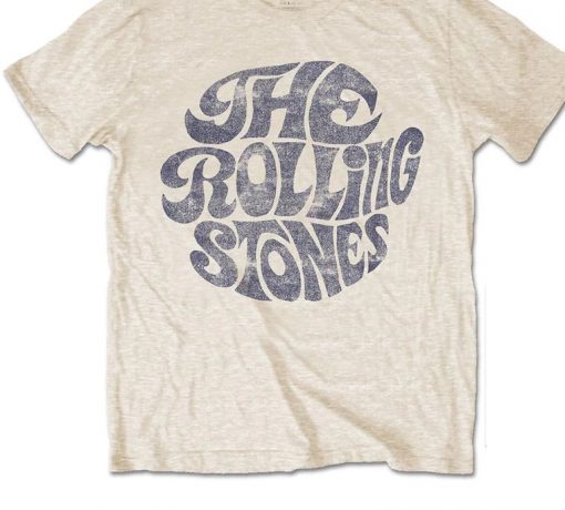 Vintage Rolling Stones 1970s Logo Tan T-Shirt