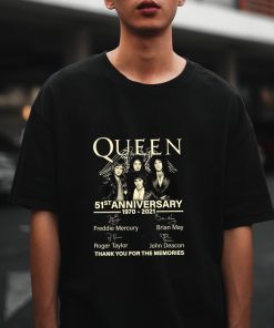 Queen Band 51th Anniversary Thank You For The Memories Vintage Band T Shirt