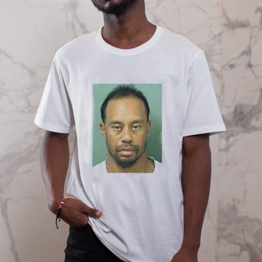 Tiger Woods PGA Golfer Golf Mugshot Funny T-shirt