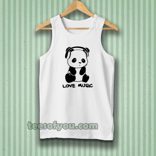 panda love music ringer Tanktop