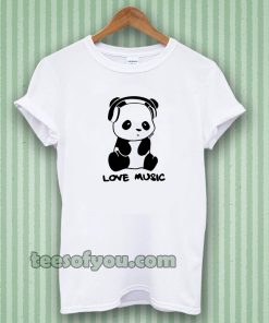 panda love music ringer Tshirt