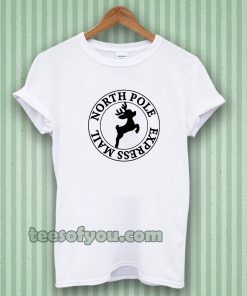 North Pole Express Mail Reindeer Self-inking Stamp T-shirt TPKJ3