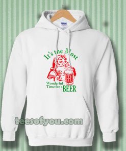 Santa Claus It's the most Wonderful Time for a Beer Christmas Hoodie