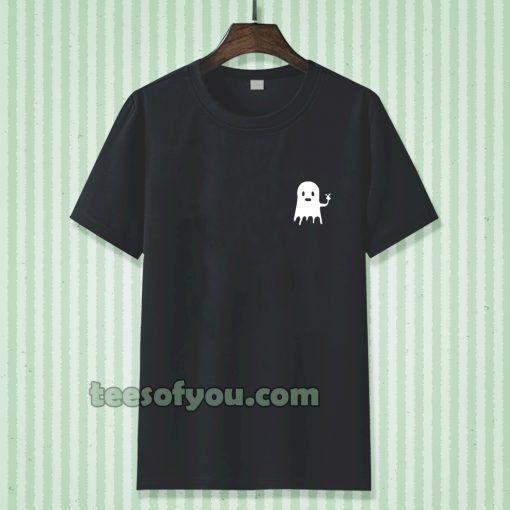 halloween cartoon ghost pocket t-shirt TPKJ3