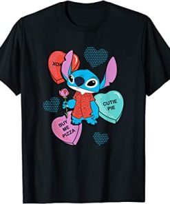 Disney Stitch Funny Candy Hearts Valentine's Day T-Shirt TPKJ3