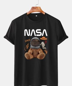 NASA Space Bear Print T-Shirt TPKJ3