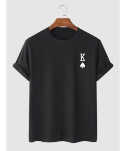 Playing Card King of Spades Pattern T-shirt TPKJ3