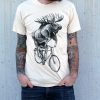 Moose on a bicycle T-Shirt HR