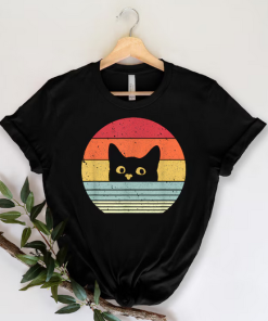 Retro Black Cat Lover T-shirt HR